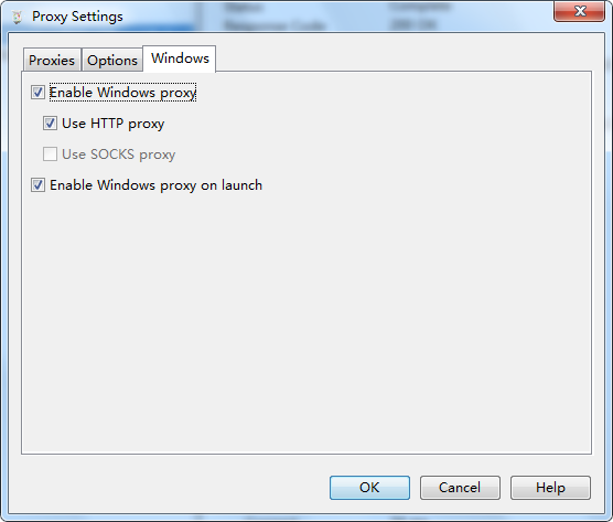 Proxy Settings页面 Proxy Settings页面